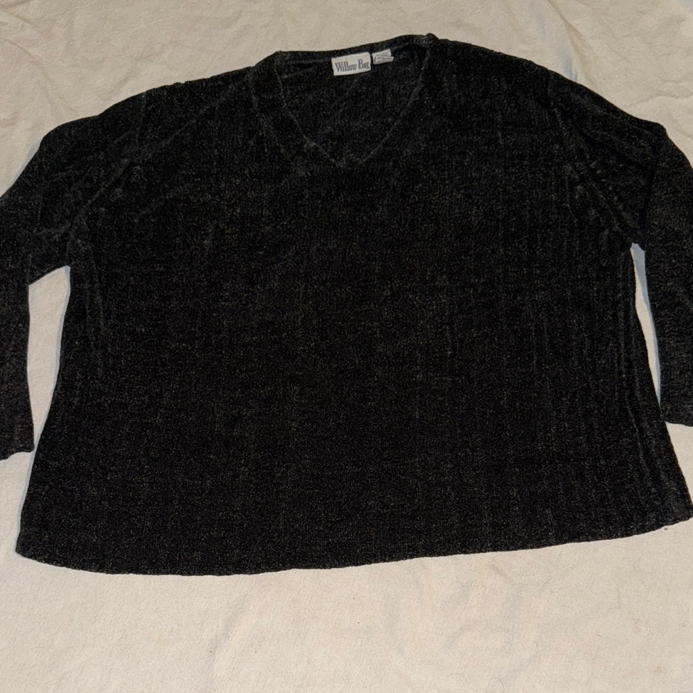 Willow Bay: Plus size Black V-Neck Sweater for Women SZ 2X